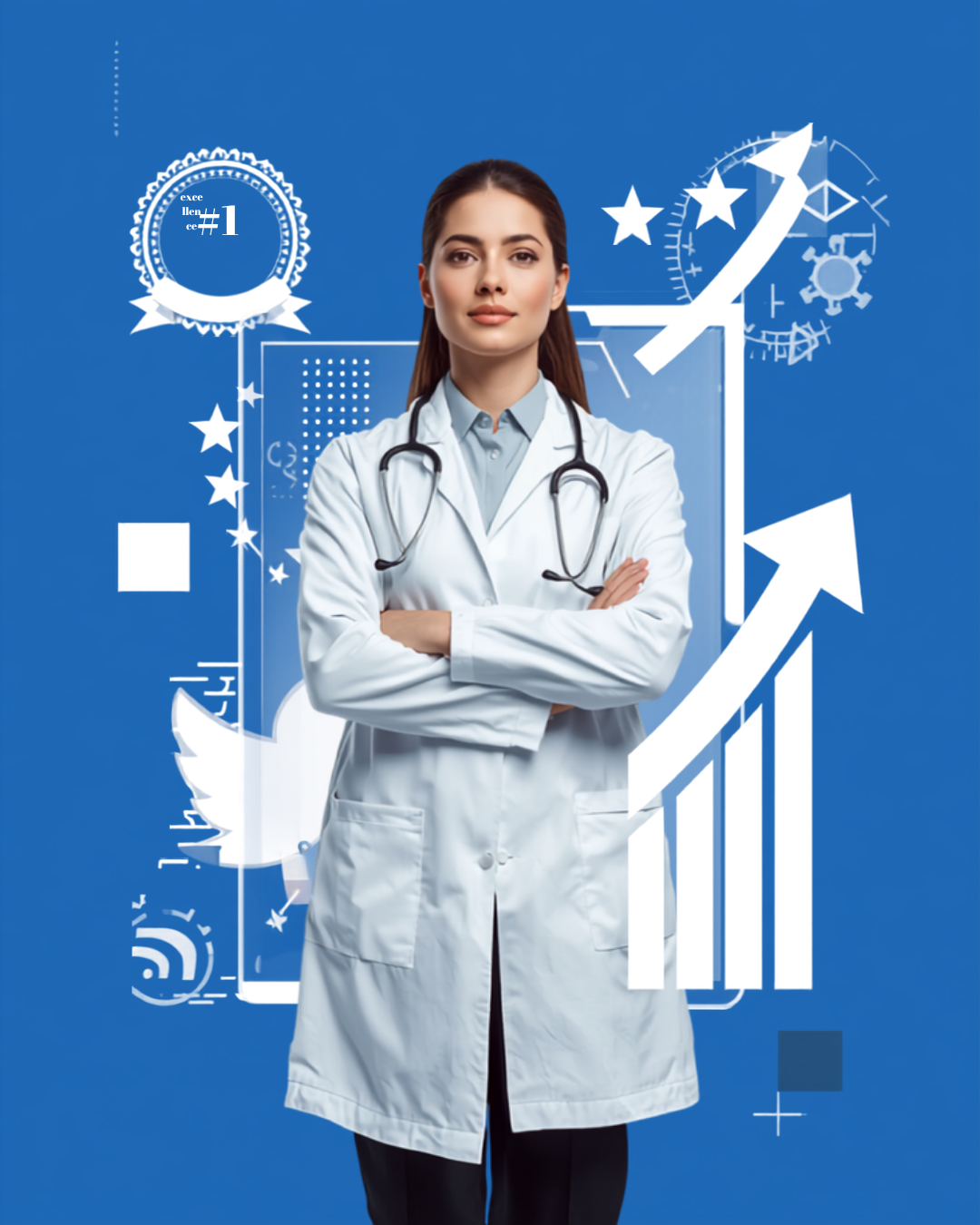 Médica posicionada como referente digital